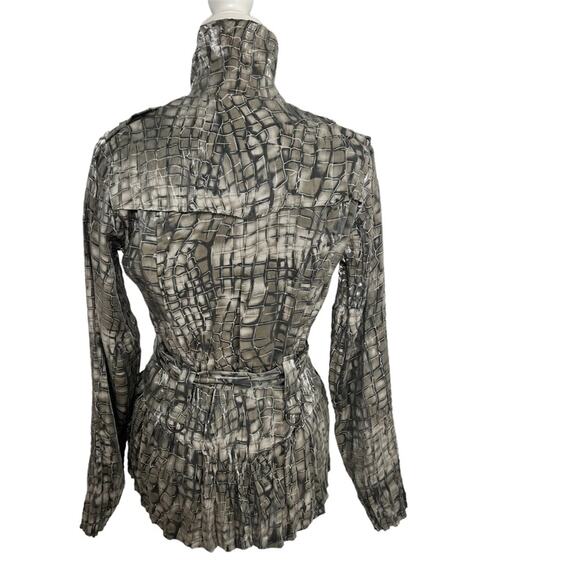 ALBERTO MAKALI GREY WHITE JACKET BUTTON UP TOP WOMEN SIZE SMALL NEW WITH TAG - Picture 2 of 8